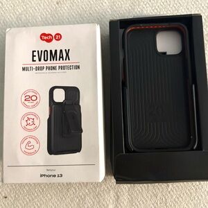 NEW Tech21 EvoMAX Case iPhone 13- 20 ft Drop Protection- Black / With Holster